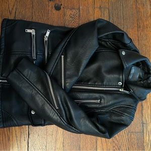 Gently used Zara girls faux leather motto jacket